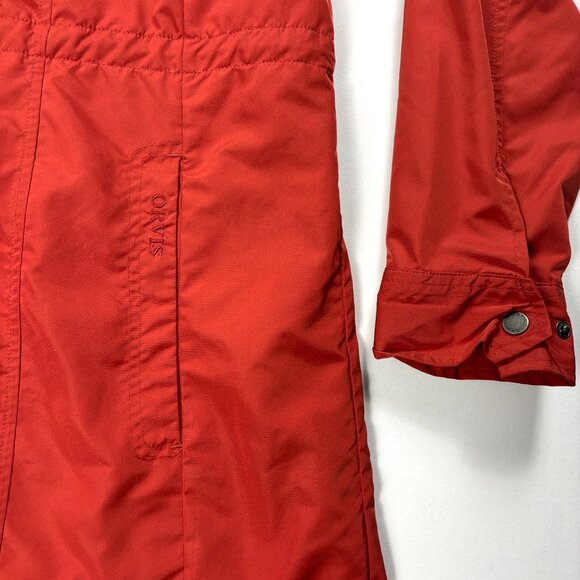 Orvis Womens Pack And Go Sedona Rain Jacket Reddish Orange Sz M Coat Long Lined - Picture 6 of 9